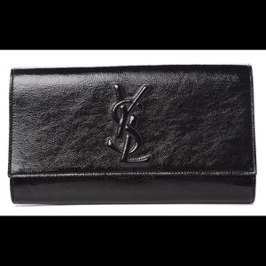 YSL Patent Leather Crinkled Effect Clutch